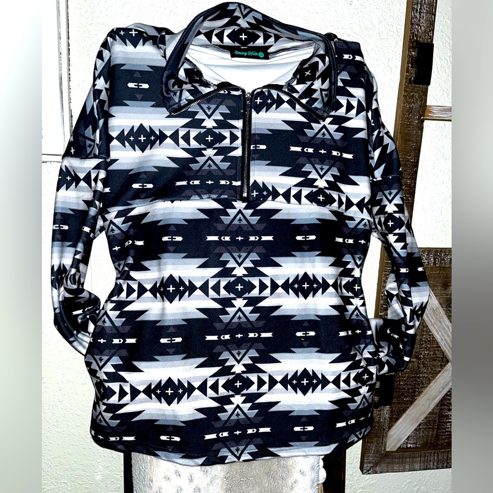 Aztec pullover / 3/4 zip up / Womens Pullover